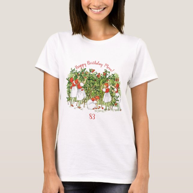 Camiseta Elsa Beskow Cute Strawberry Girl Convidada (Frente)
