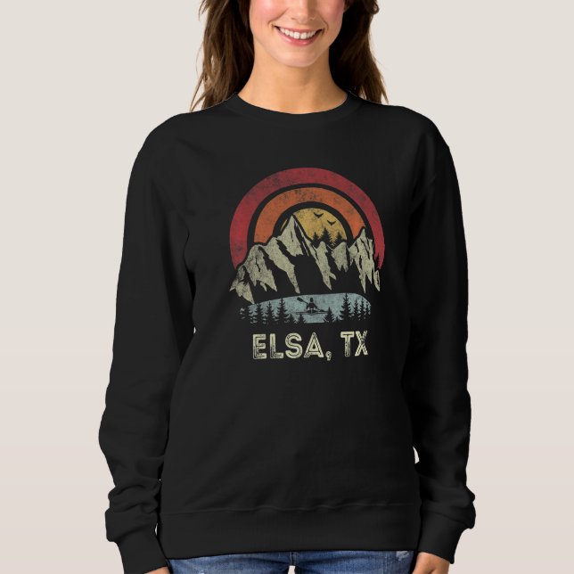 Camiseta Elsa Texas Mountain Sunset Sunrise Kayaking   (Frente)