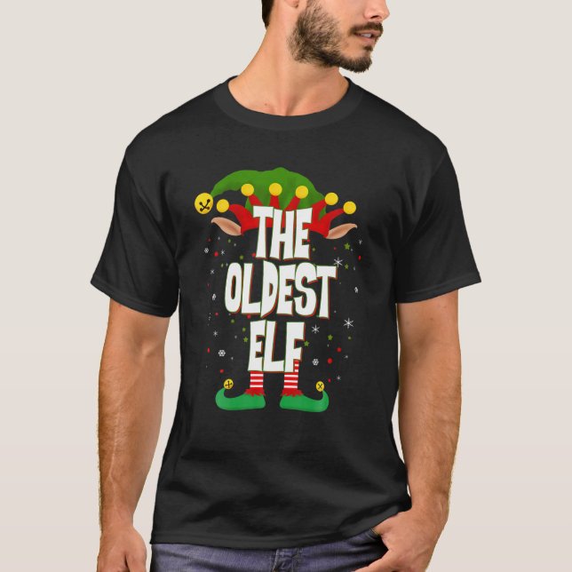Camiseta Elves Group The Oldest Elf Christmas (Frente)