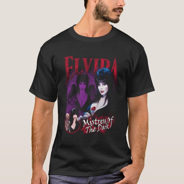 Camiseta Elvira, Mistura De Roxo Escuro E Vermelho (Frente)
