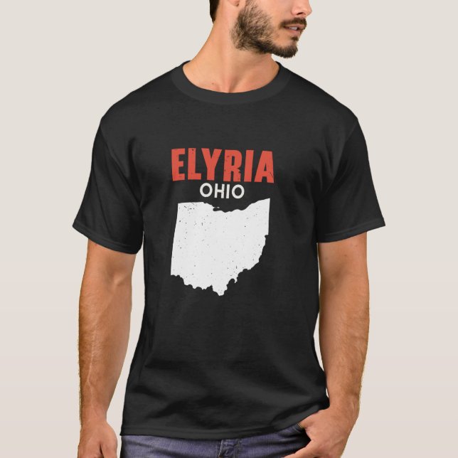 Camiseta ELYRIA Ohio EUA State America Viagem Ohioan (Frente)