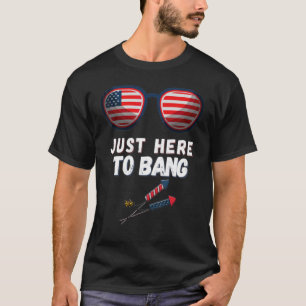 Camiseta Em 4 de julho, estou aqui para bater na bandeira a