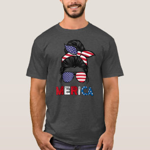 Camiseta Em 4 de julho, Merica Sunglass Classy Mãe Life