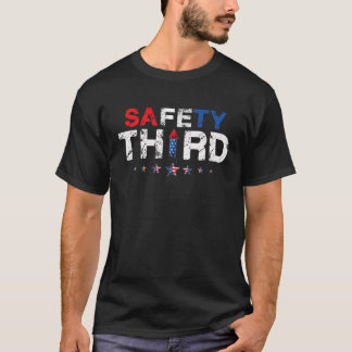 Camiseta Em 4 De Julho, Segurança Patriótica Para Fogos De 