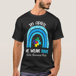 Camiseta Em abril nós usamos o quebra-cabeça azul da consci