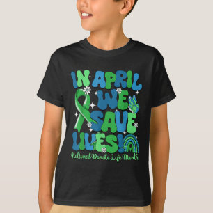 Camiseta Em abril, Salvamos Vidas Doações de Órgãos Doam Vi