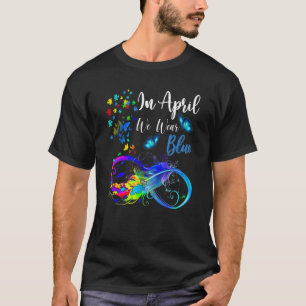 Camiseta Em Abril Usamos Azul Mês de Conscientização do Aut