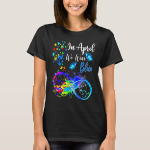 Camiseta Em abril usamos azul Mês de conscientização do Aut