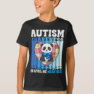 Camiseta Em Abril Usamos Azul Panda Puzzle de Conscientizaç