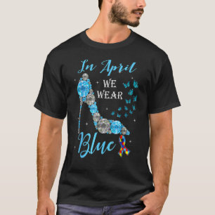 Camiseta Em Abril Usamos Borboletas Azuis Conscientização d