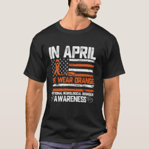 Camiseta Em Abril Usamos Laranja Mês de Conscientização FND
