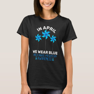 Camiseta Em abril, Vestimos a prevenção de maus-tratos infa