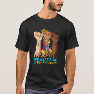 Camiseta Em abril, Vestimos Mãos Azuis Mamãe Mulheres Aut