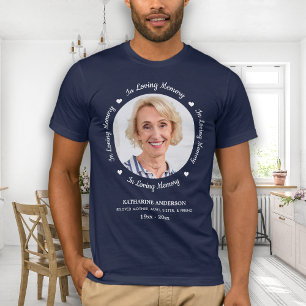 Camiseta Em Adorar Memória Personalizada Foto Funeral T-Shi
