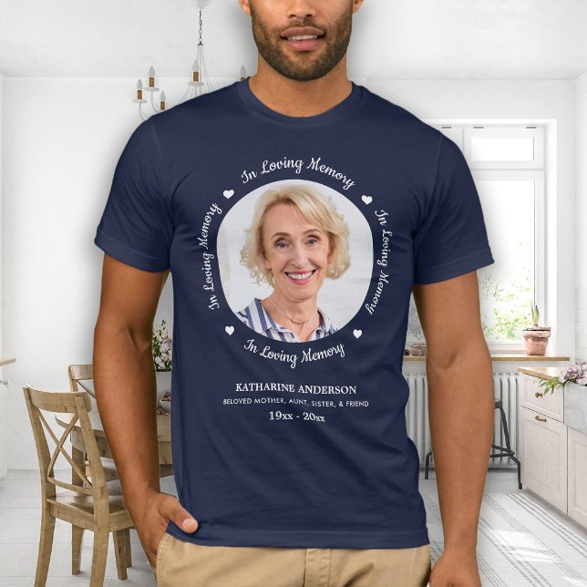 Camiseta Em Adorar Memória Personalizada Foto Funeral T-Shi (Criador carregado)