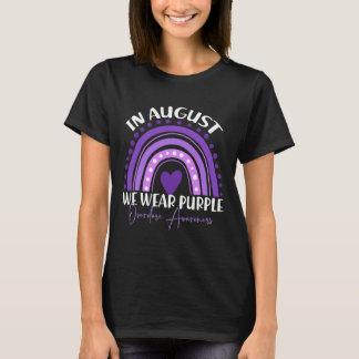 Camiseta Em Agosto Usamos Roxo Mês de Conscientização sobre