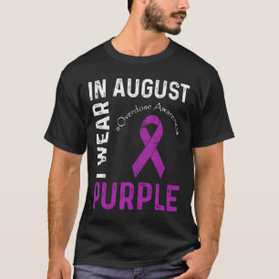 Camiseta Em agosto Vestimos Fita de Sensibilização para a S
