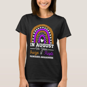 Camiseta Em Agosto Vestimos Laranja E Psoríase Roxa Em Guer