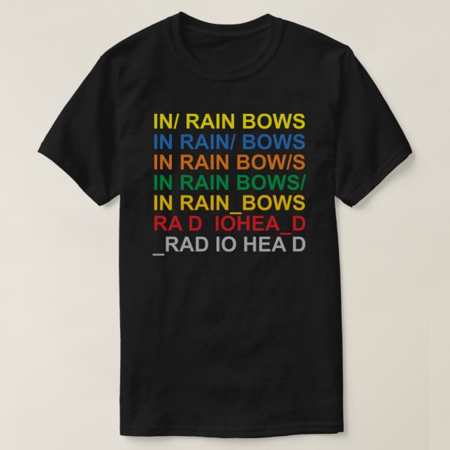 Camiseta Em arco-íris - letra de RADIOHEAD's Essential T-Sh (Frente do Design)