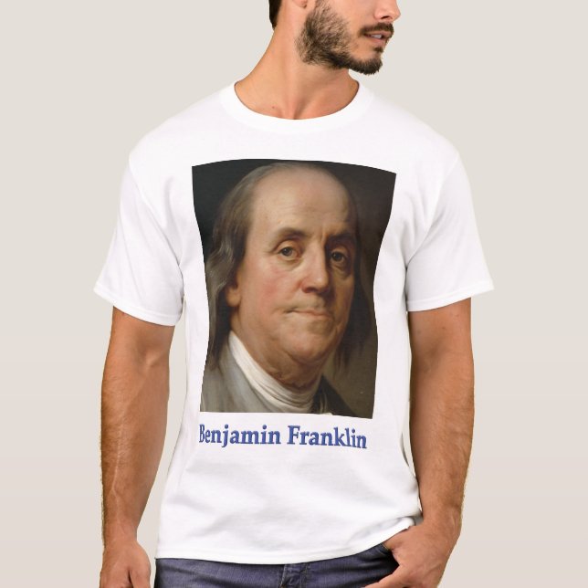 Camiseta em Ben Franklin, ciência e progresso (Frente)