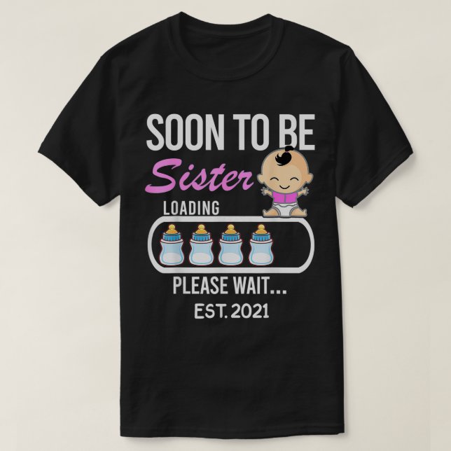 Camiseta Em Breve Ser A Irmã Grande EST (Frente do Design)