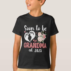 Camiseta Em Breve Ser A Vovó 2025 Dia de as mães Para Nova