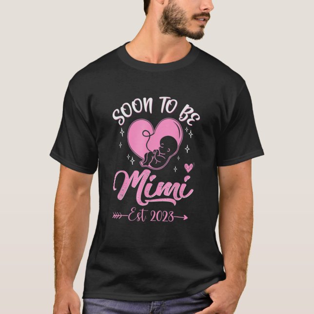 Camiseta Em Breve Ser Anúncio De Gravidez Mimi Est 2023 (Frente)
