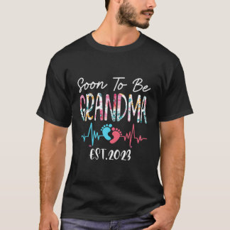 Camiseta Em Breve Ser Avó 2023 Dia de as mães Pela Primeira