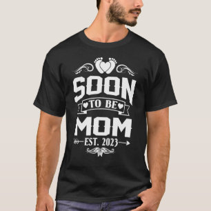 Camiseta Em Breve Ser Mãe Engraçada Gravidez Para Mulheres