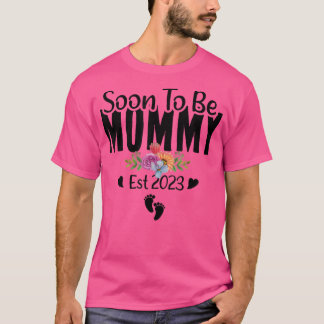Camiseta Em Breve Ser Mamãe 2023 Gravidez Pela Primeira Vez