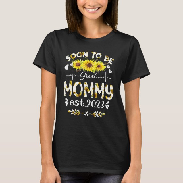 Camiseta Em Breve Ser Mamãe De Excelente 2023 Dia de as mãe (Frente)