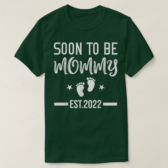 Camiseta Em Breve Ser Mamãe Mãe Engraçado Anúncio De Gravid (Frente do Design)