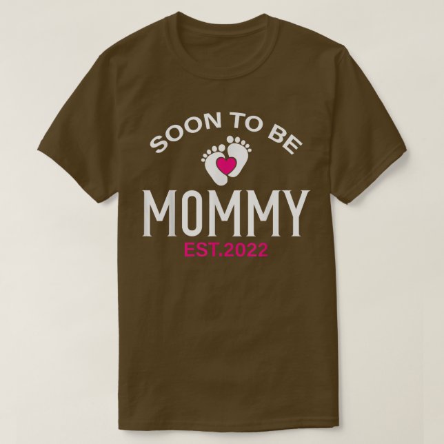 Camiseta Em Breve Ser Mamãe Mãe Engraçado Anúncio De Gravid (Frente do Design)