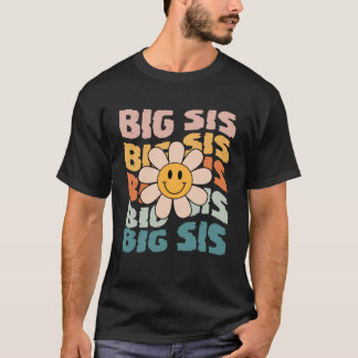 Camiseta Em Breve Ser Nova Irmã Grande Retro Orgulhosa Sis 