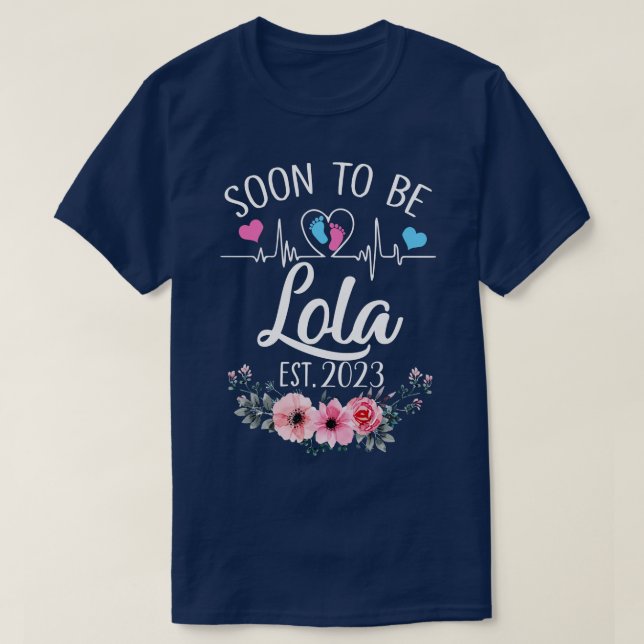 Camiseta Em Breve, Ser O Anúncio De Gravidez Floral De Lola (Frente do Design)