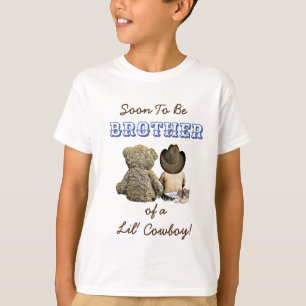 Camiseta Em breve será Irmão de um Vaqueiro e Urso de Teddy