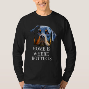 Camiseta Em Casa É Onde Meu Rottie Está A Citação Do Propri