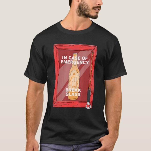Camiseta Em Caso De Quebra De Emergência De Álcool De Cerve (Frente)