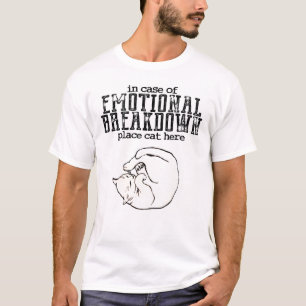Camiseta Em caso do gato do lugar da divisão emocional aqu