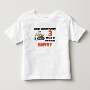 Camiseta Em Construção, Festa Personalizada do Anithday Boy