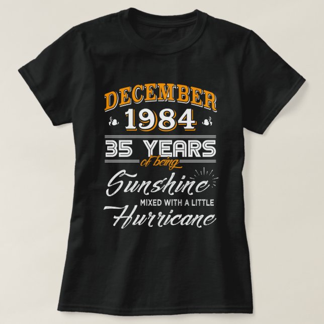 Camiseta Em dezembro de 1984 presentes do aniversário da (Frente do Design)