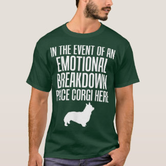 Camiseta Em Divisão Emocional, Coloque Corgi Aqui Cachorro