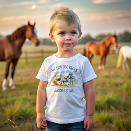 Camiseta Em duas corridas, a festa de derby equestre impres