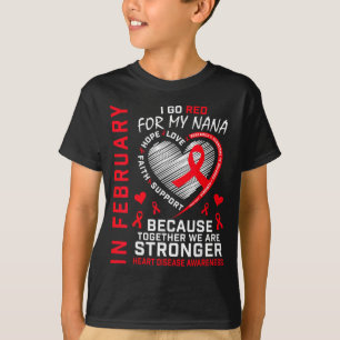 Camiseta Em fevereiro eu fico Vermelho pela Doença Cardíaca