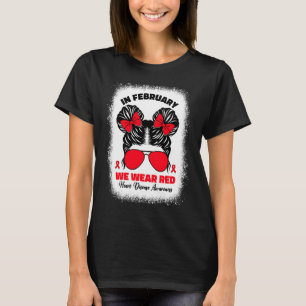 Camiseta Em Fevereiro Usamos Vermelho Conscientização Doenç