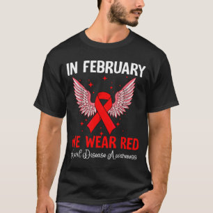 Camiseta Em Fevereiro Usamos Vermelho Conscientização sobre