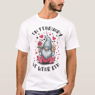 Camiseta Em Fevereiro Usamos Vermelho Conscientização sobre