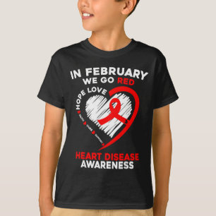 Camiseta Em Fevereiro Vamos de Vermelho Conscientização Ame