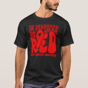 Camiseta Em fevereiro, Vestimos a Doença do Coração Retro V