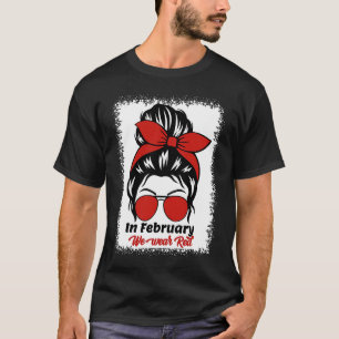 Camiseta Em fevereiro Vestimos Doença Cardíaca Vermelha